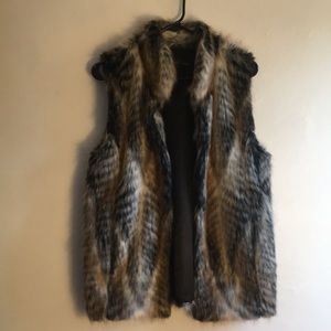Fabulous furs faux fur vest lynx